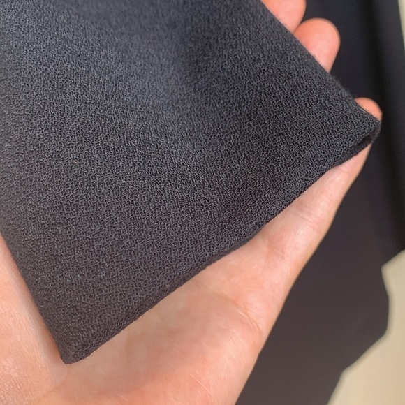 Pearl C | Vintage Black Crepe Wool Lined Long Sleeve Sheath Dress 6 - Picture 8 of 17